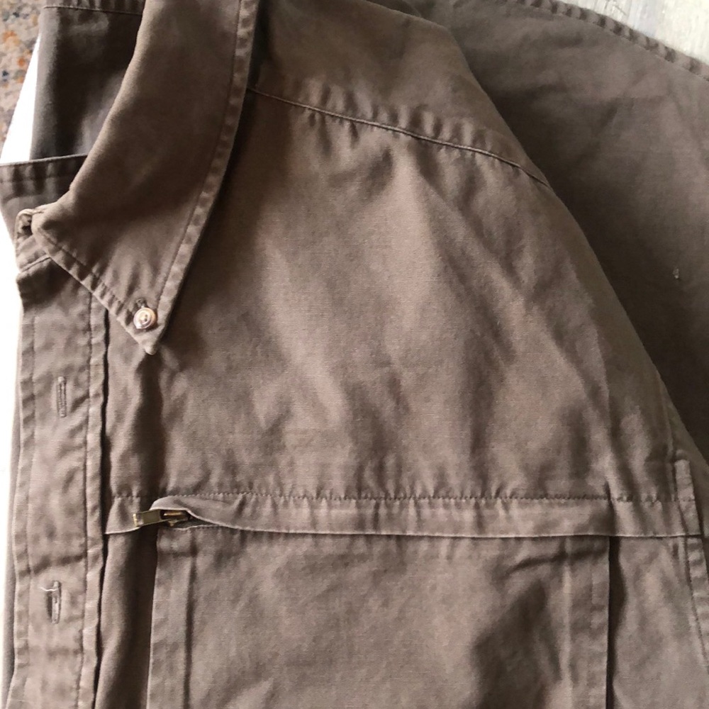 Canvas utility shirt.